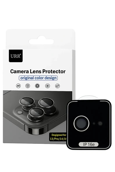 URR iPhone 16E Origin 20in1 Metal Kamera Lens Koruyucu - Gümüş ürün görseli 1