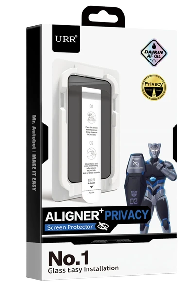 URR  iPhone 16 Aligner+ Hayalet Cam Ekran Koruyucu - Siyah ürün görseli 1