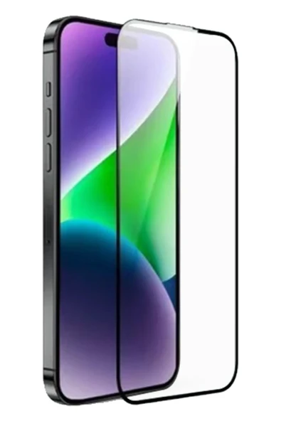 URR iPhone 14 Pro 2.5D Antistatik Silkscreen Cam Ekran Koruyucu - Siyah ürün görseli 1