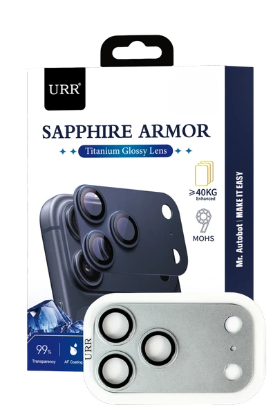 URR  iPhone 17 Pro Max Sapphire Armor Kamera Lens Koruyucu - Gümüş ürün görseli 1