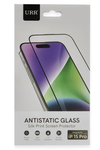 URR iPhone 15 Pro 2.5D Antidust HD Cam Ekran Koruyucu - Siyah ürün görseli 1