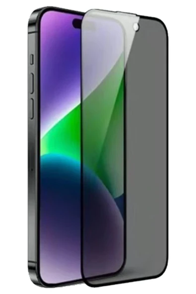 URR iPhone 15 Pro Max 3D Privacy Resin Edge Cam Ekran Koruyucu - Siyah ürün görseli 1