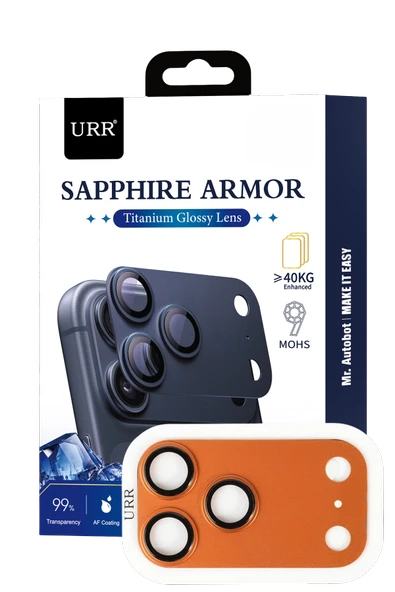 URR  iPhone 17 Pro Max Sapphire Armor Kamera Lens Koruyucu - Turuncu ürün görseli 1