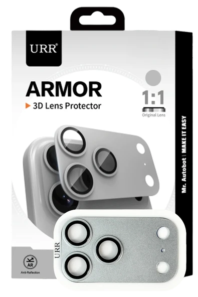 URR  iPhone 17 Pro Armor 3D Kamera Lens Koruyucu - Gümüş ürün görseli 1