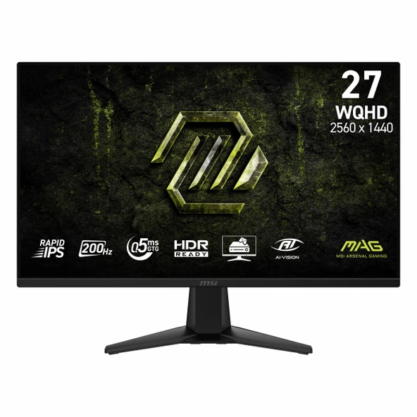 MSI MAG 275QF E20 27" 200Hz 0.5Ms HDMI+DP+USB-C HDR WQHD G-Sync FreeSync IPS Vesa Monitör ürün görseli 1