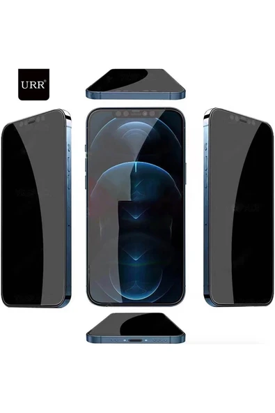 URR  iPhone 15 Pro Max 4 Way Anti Spy 360 Privacy Cam Ekran Koruyucu - Siyah ürün görseli 1