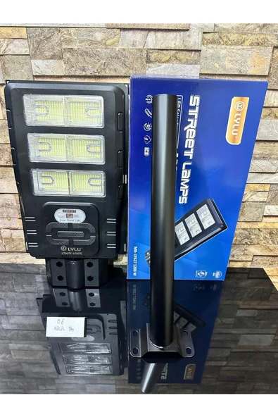 1200W Solar Led Sokak Lambası 48 cm - Bahçe, Garaj ve Park Aydınlatma Armatürü (Her Şey Dahil Paket) ürün görseli 1