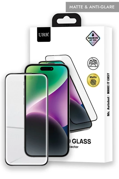 URR iPhone 14 Pro Matte Antiglare Cam Ekran Koruyucu - Siyah ürün görseli 1