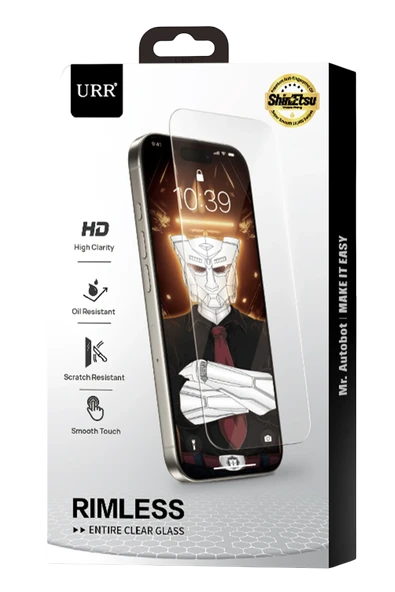 URR  iPhone 17 Pro Max Rimless Entire Clear Cam Ekran Koruyucu - Şeffaf ürün görseli 1