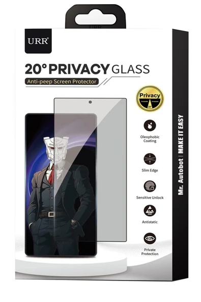 URR Samsung Galaxy S26 2.5D HD 20º Privacy Cam Ekran Koruyucu - Siyah ürün görseli 1
