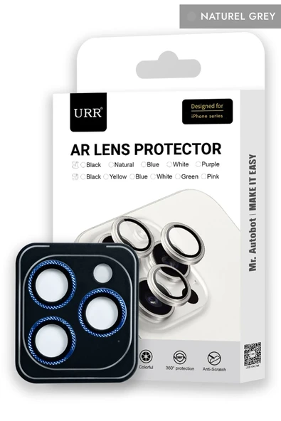 URR iPhone 15 Pro Max Rhomb Snakeskin AR Kamera Lens Koruyucu - Natural Grey ürün görseli 1