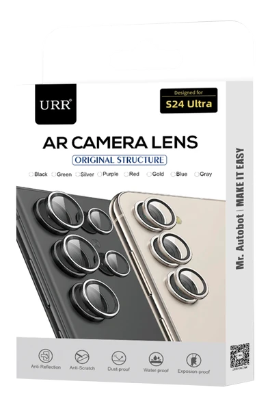 URR Samsung Galaxy S25 Ultra AR Kamera Lens Koruyucu - Siyah ürün görseli 1