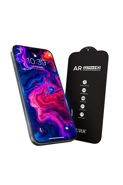URR iPhone 16 Pro 3D Anti Reflection AR Ultra HD Cam Ekran Koruyucu - Siyah ürün görseli 1