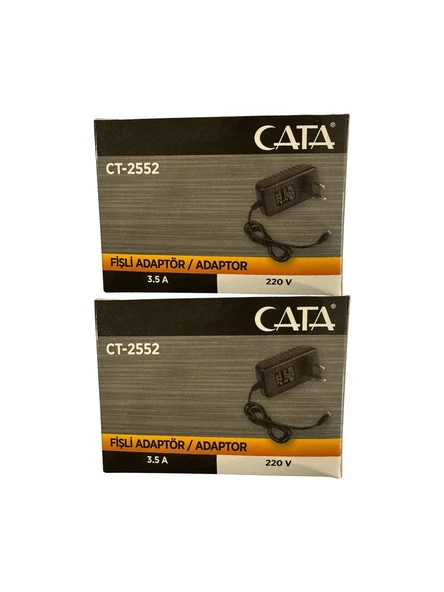 Cata CT-2552 12 Volt 3.5 Amper Plastik Kasa Adaptör 2Lİ PAKET ürün görseli 1