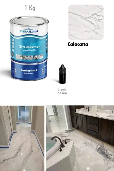 Demarin Çift Bileşenli Solventsiz Sıvı Mermer Liquid Marble (Tezgah, Zemin Boyası) ürün görseli 1