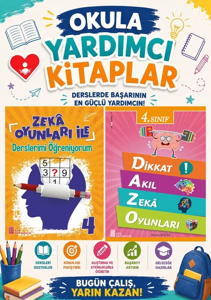 Ata 4.Sınıf Dikkat ve Zeka Oyunları ile Derslerimi Öğreniyorum ürün görseli 1