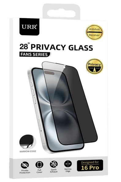 URR iPhone 14 Fans Series Premium Hayalet Cam Ekran Koruyucu - Siyah ürün görseli 1