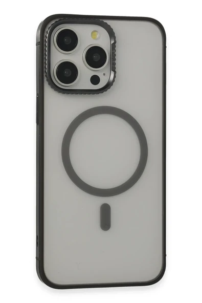 URR iPhone 15 Pro Max PVDSS Lens Titanium Edge Magsafe Kapak - Siyah ürün görseli 1