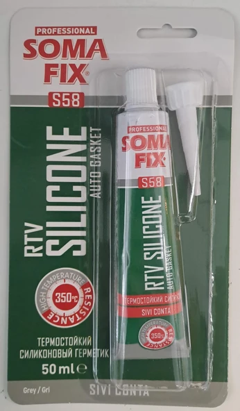 SOMAFİX RTV YÜKSEK ISI SİLİKONU SIVI CONTA 50 ML (GRİ) S58 ürün görseli 1