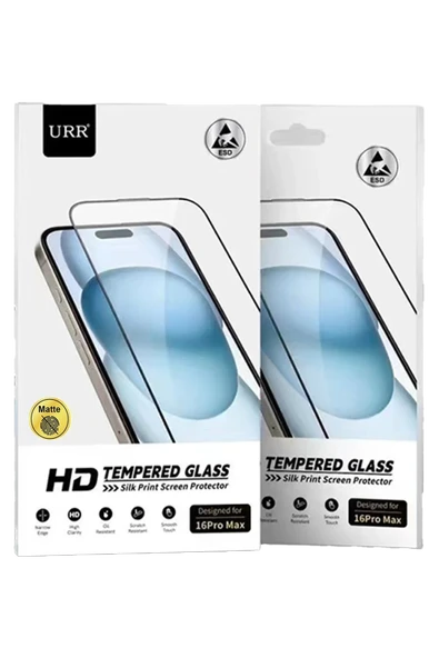 URR iPhone 16E 2.5D Mat Antidust HD Cam Ekran Koruyucu - Siyah ürün görseli 1