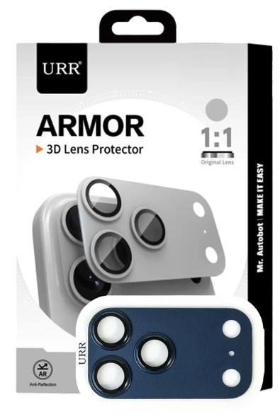 URR  iPhone 17 Pro Max Armor 3D Kamera Lens Koruyucu - Lacivert ürün görseli 1