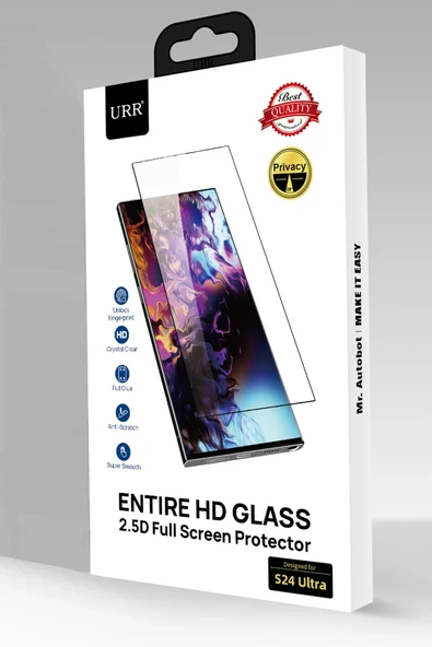 URR Samsung Galaxy S24 Ultra 2.5D Entire HD Hayalet Cam Ekran Koruyucu - Siyah ürün görseli 1