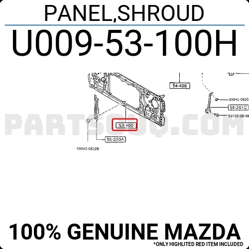 Mazda B2500 Ön Panel 1997-1998 (Oem No:  U009-53-100H) ürün görseli 1