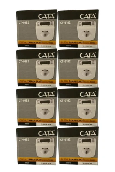 Cata CT-9182 Zaman Ayarlı Priz 8 Lİ PAKET ürün görseli 1