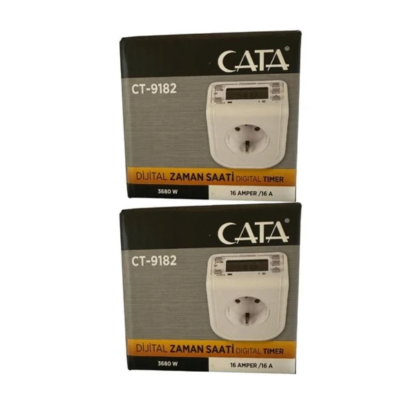 Cata CT-9182 Zaman Ayarlı Priz 2 Lİ PAKET ürün görseli 1