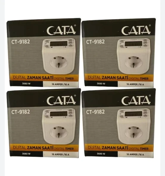 Cata CT-9182 Zaman Ayarlı Priz 4 LÜ PAKET ürün görseli 1