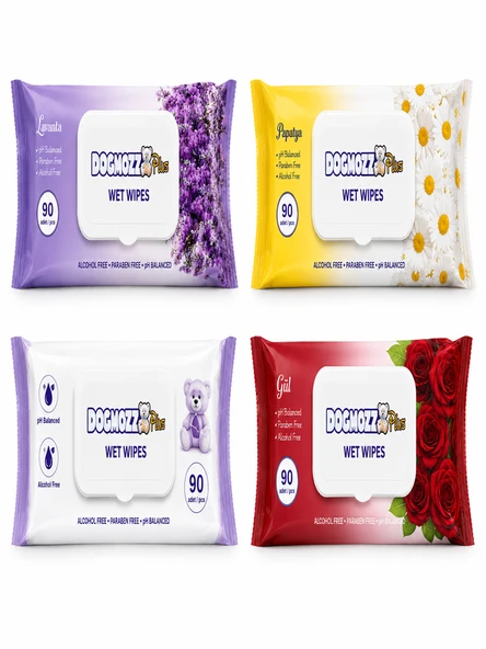 Dogmozz Plus Kedi&Köpek Islak Temizleme Mendili 90'lı Paket 4 Adet ürün görseli 1