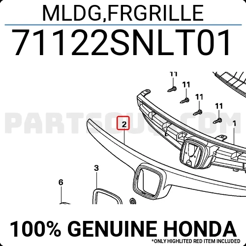 Honda Civic (2006 Yılında Çıkan Kasa) Ön Panjur Bandı Nikelaj Sedan (Oem No: 71122Snlt01) ürün görseli 1