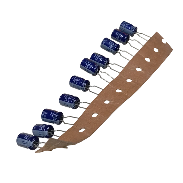 10 Adet 220uF 16V Elektrolitik Kondansatör 8x12mm ürün görseli 1