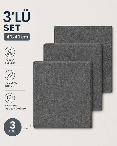 Mikrofiber Cam Kurulama Bezi 3'lü Set - Oto Cam Kurulama Temizlik Bezi - İz Bırakmayan Kurulama Bez - 40x40 ürün görseli 1
