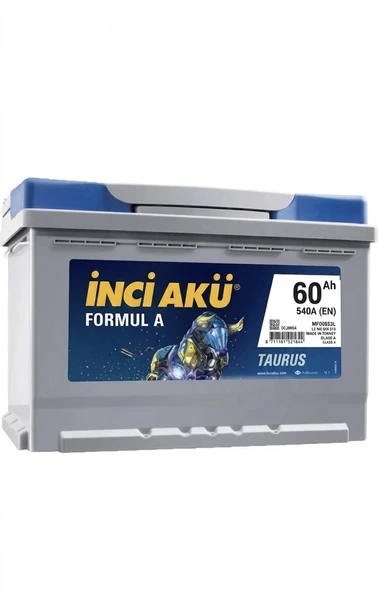 İnci Akü Formul A Taurus 12V 60Ah 540A Oto Aküsü ürün görseli 1