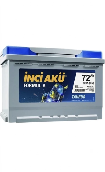 İnci Akü Formul A Taurus 12V 72Ah 700A Oto Aküsü ürün görseli 1