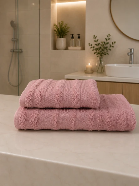 Pamuklu Saç Havlusu 50x90 ve Banyo Havlusu 90x150 Yumuşak Dokulu Emici Saç ve Banyo Havlusu ürün görseli 1