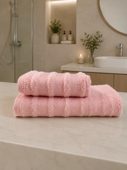 Pamuklu Saç Havlusu 50x90 ve Banyo Havlusu 90x150 Yumuşak Dokulu Emici Saç ve Banyo Havlusu ürün görseli 1