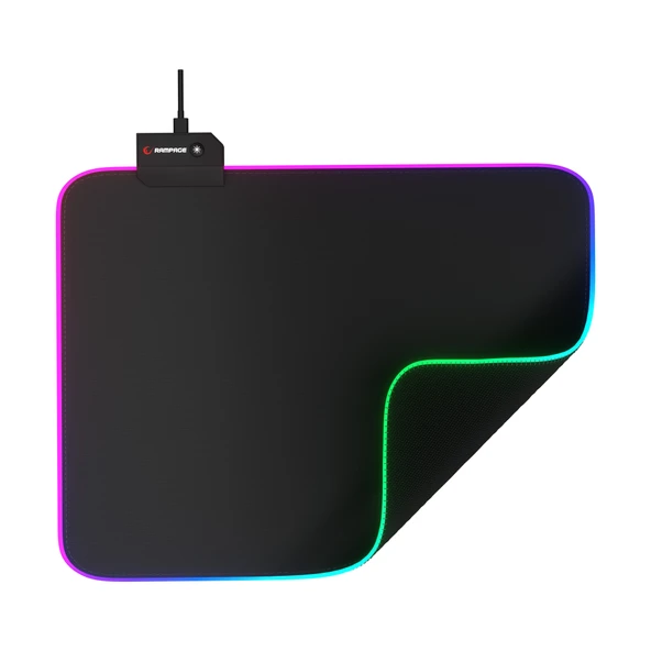 Rampage MP-21, PULSAR M RGB, 252x328x3mm, RGB Led, Gaming, MOUSE PAD (Siyah) ürün görseli 1