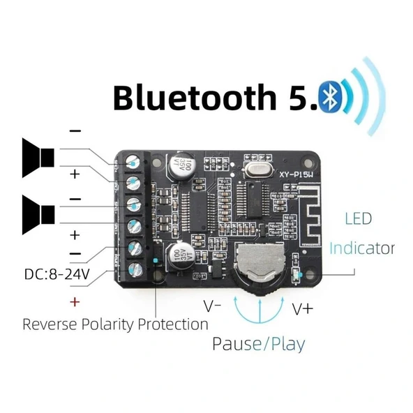 XY-P15W Bluetooth Amfi Devresi Amplifikatör Modülü - Resim 5