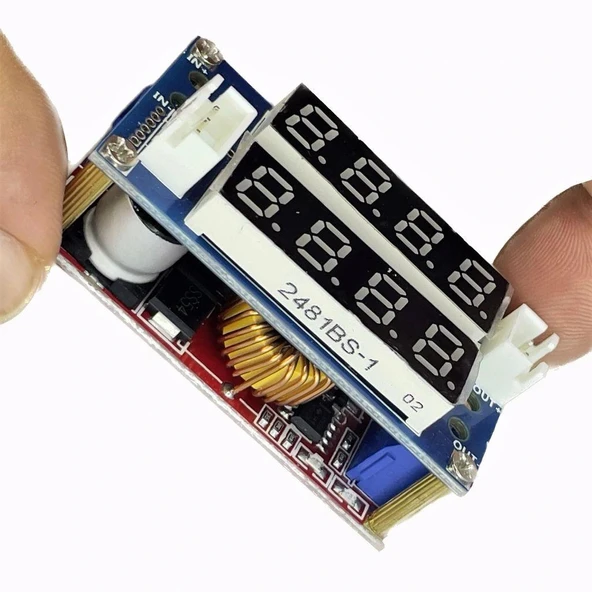 XL4015 5A CC-CV Volt-Amper Ayarlı Çift Ekranlı Voltaj Düşürücü Modül ürün görseli 1