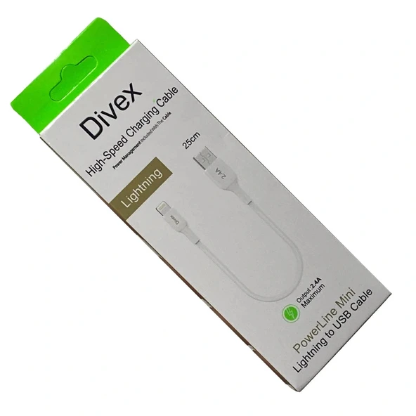 Divex 2.4A Lightning to Usb Hızlı Şarj Kablosu 25cm DC-154 ürün görseli 1