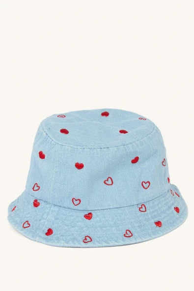 Defacto C0589A8BE106 Mavi Jean Bucket Şapka Kız Çocuk ürün görseli 1