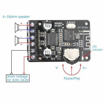 XY-P15W Bluetooth Amfi Modülü Amplifikatör Devresi - Resim 2