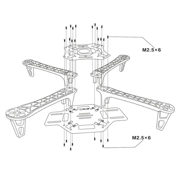 F450 Quadcopter Drone Gövdesi - Drone Frame - Resim 8