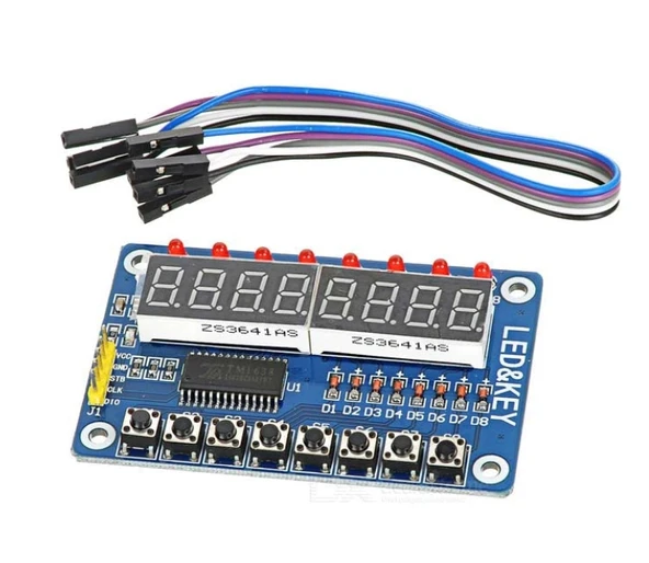 TM1638 Modülü Anahtar Ekran AVR Arduino 8-Bit Dijital LED Kartı ürün görseli 1