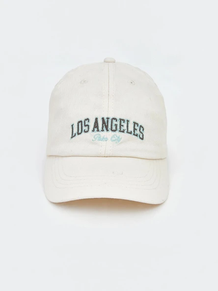 LCW ACCESSORIES Gri Los Angeles Nakışlı Kız Çocuk Kep Şapka ürün görseli 1