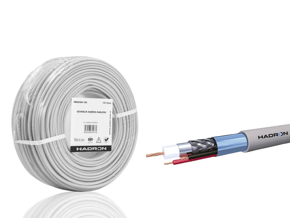 Cctv Kablo Mini Coax Eco Cca 2X0.50 Mm 100 M - Gri HDX5580-100 ürün görseli 1