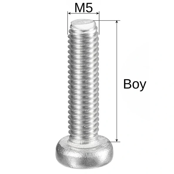 M5X8mm YSB Vida – DIN7985 (Yıldız Silindir Başlı Civata) ürün görseli 1