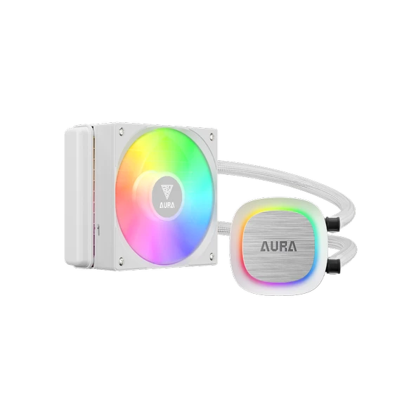 GAMDIAS AURA GL120 V2 WH, White Edition, 120mm,  RGB, 1 Fanlı, CPU Sıvı Soğutma ürün görseli 1